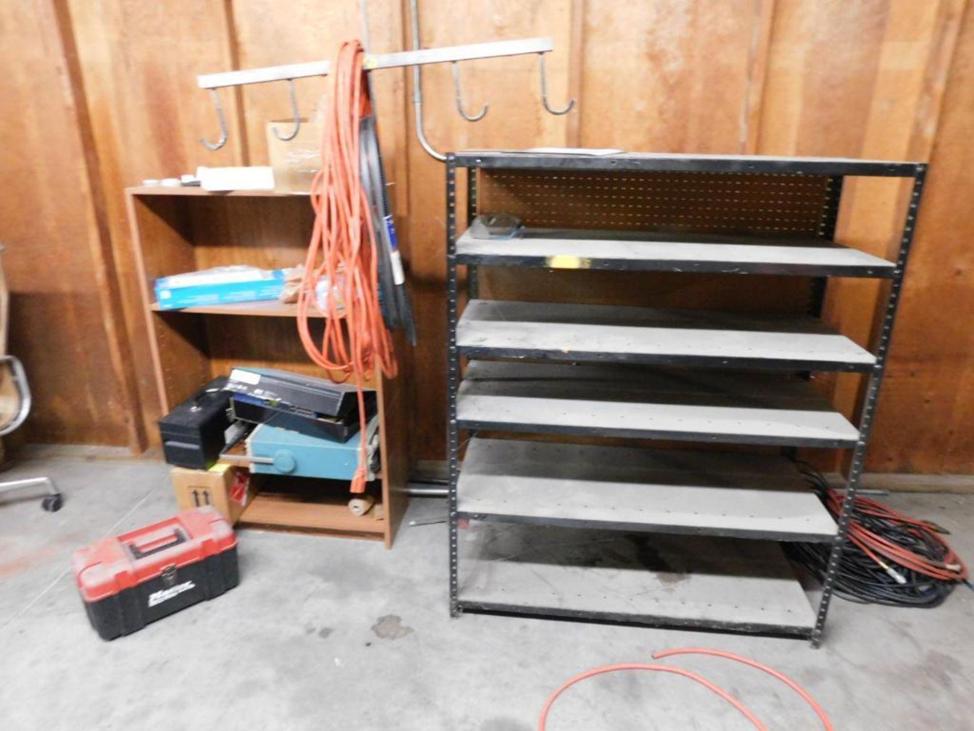 LOT: Contents of Room & Paint Booth, Assorted Filing Cabinets, Shelves w/Contents, Paint Mixer, - Image 2 of 8