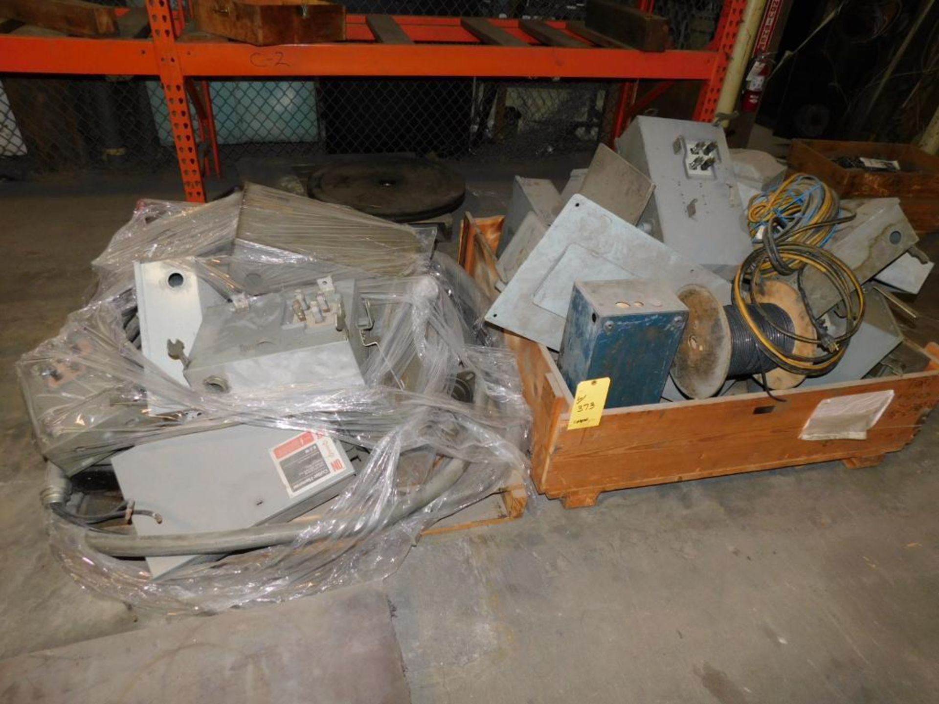 LOT: Contents of Maintenance Room: Fuse Boxes, Wire, Assorted Belts, Spare Machine Parts, - Image 11 of 13