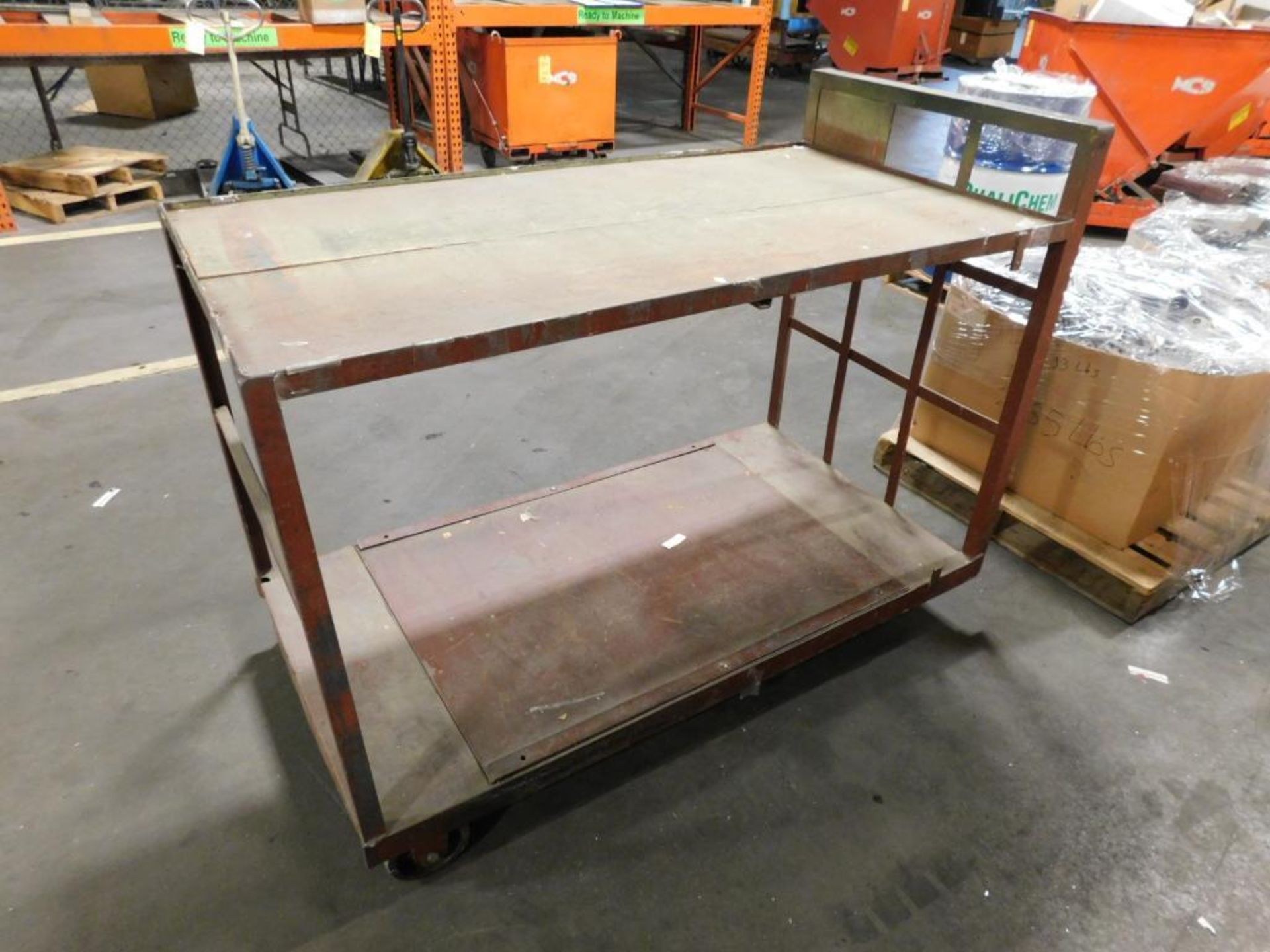 LOT: (3) 2-Tier Heavy Duty Material/Shop Carts (NO CONTENTS) - Image 2 of 3