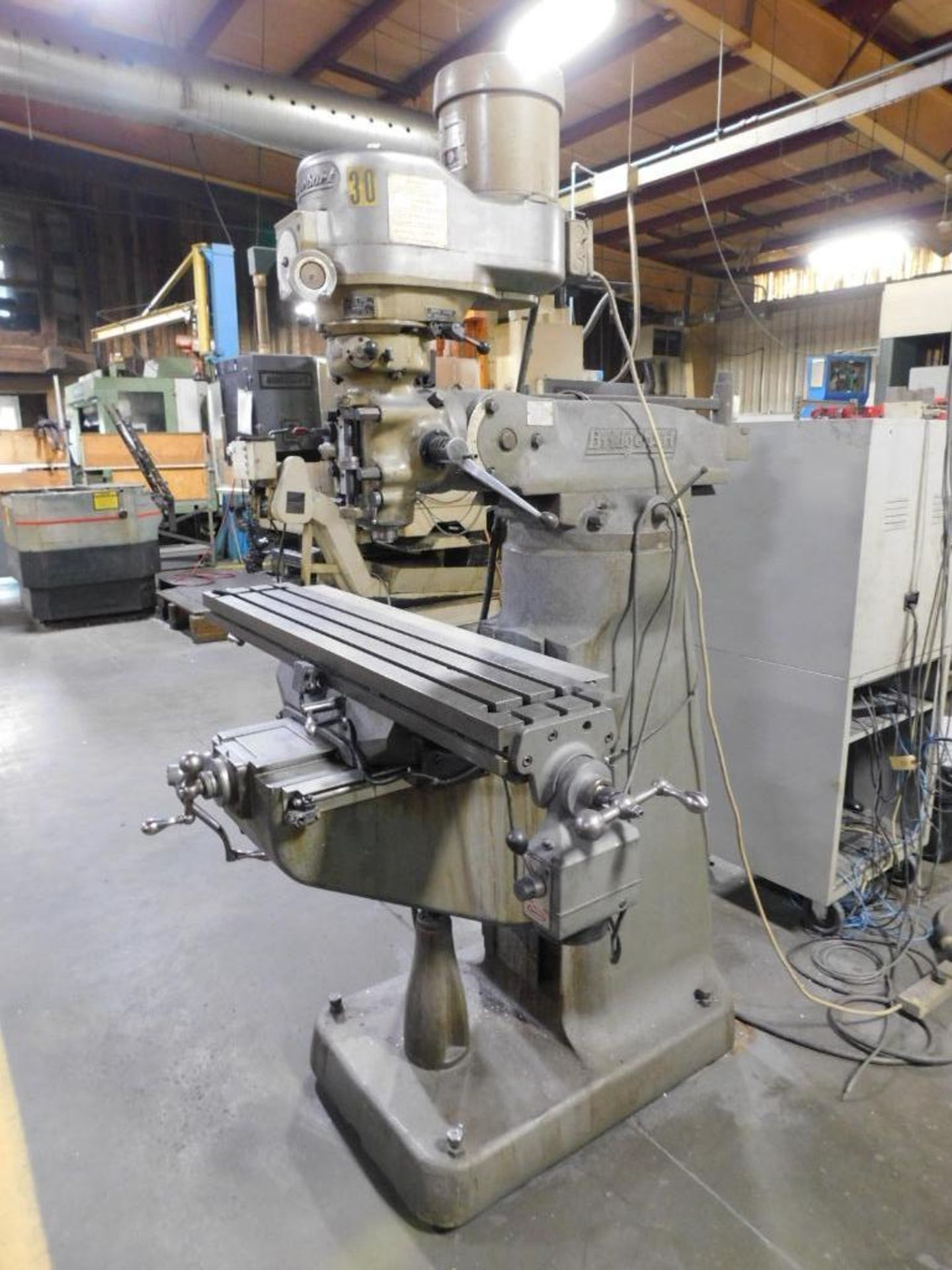 Bridgeport Vertical Mill, 1-1/2 Hp, 48" L x 9" W T-Slot Table, S/N 199793 - Image 2 of 5