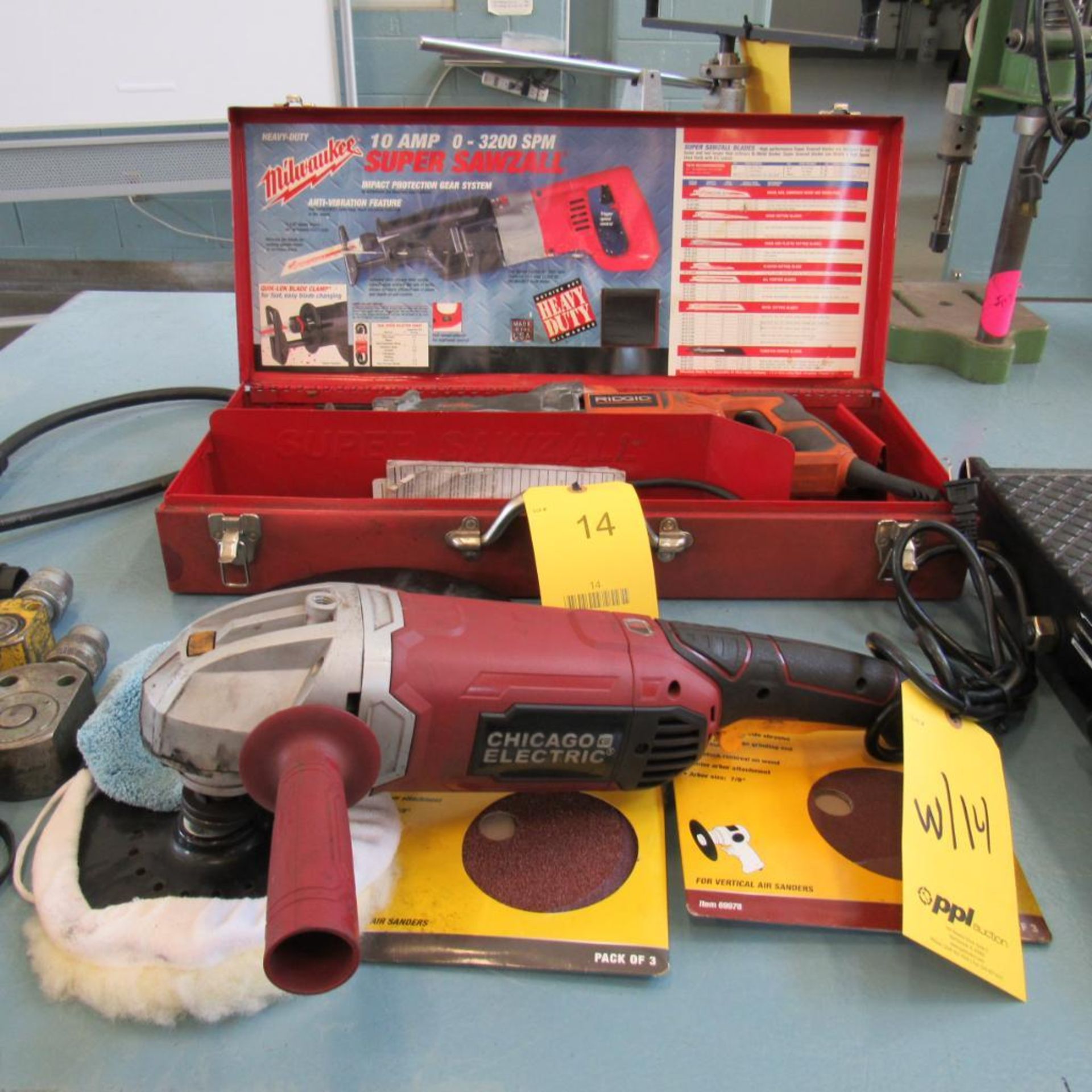 LOT: (1) Ridgid Reciprocating Saw, (1) CE Buffer (Location: Bldg. 3)