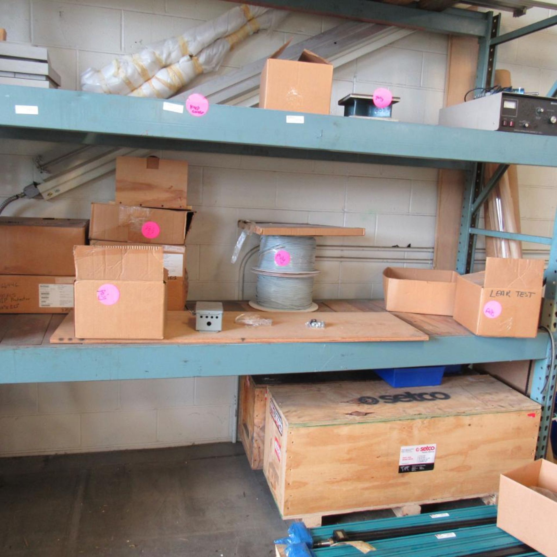 LOT: Rack, Shelving, Remaining Contents of Loft: Building Supplies, Misc. Electronics (Location: - Image 9 of 10