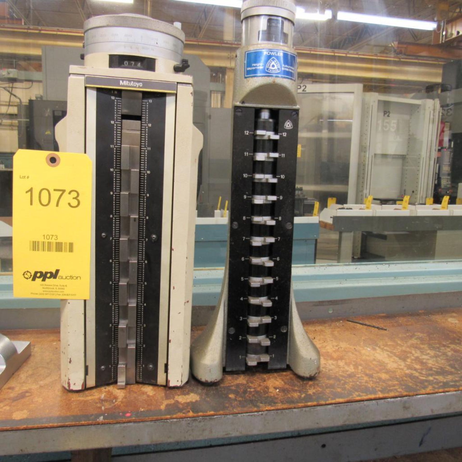 LOT: (1) Mitutoyo Block Style Height Gage, (1) Fowler Block Style Height Gage (Location: Bldg. 2)