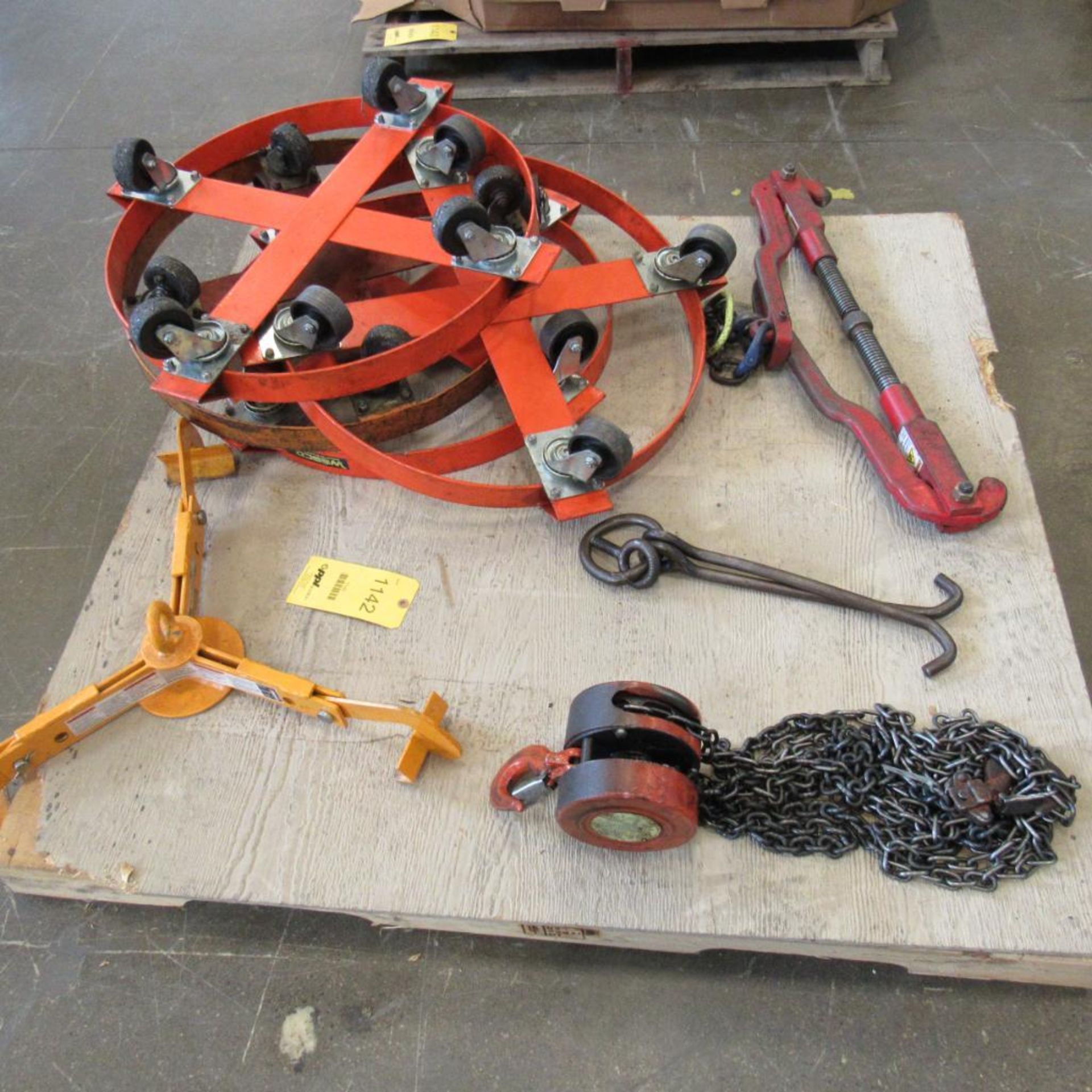 LOT: Barrell Dollies, Lifters, Chain Hoist (Location: Bldg. 3) - Image 2 of 3