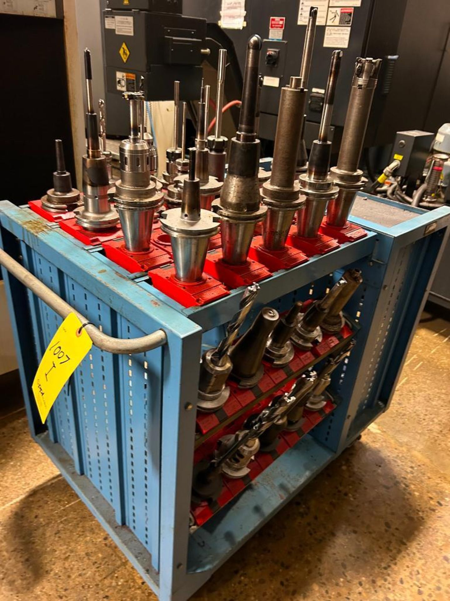 LOT: (30) Pieces CAT 50 Tool Holders w/Tooling & Cart (Location: Bldg. 2)