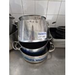 4 x Stainless Steel Commercial Stock Pots 33 x 12cm, 29 x 16cm, 26 x 12cm And 30 x 18cm