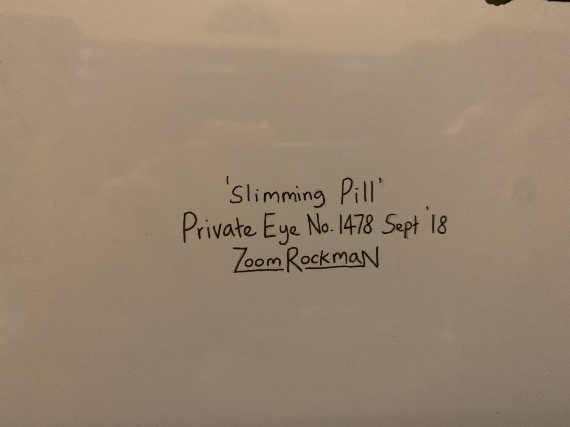 Zoom Rockman (British, B.2000) Titled Slimming Pill Private Eye No. 1478 Private Eye September - Image 3 of 3