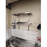 2 x Wall Mounted Stainless Steel Wall Shelves 70 x 30cm