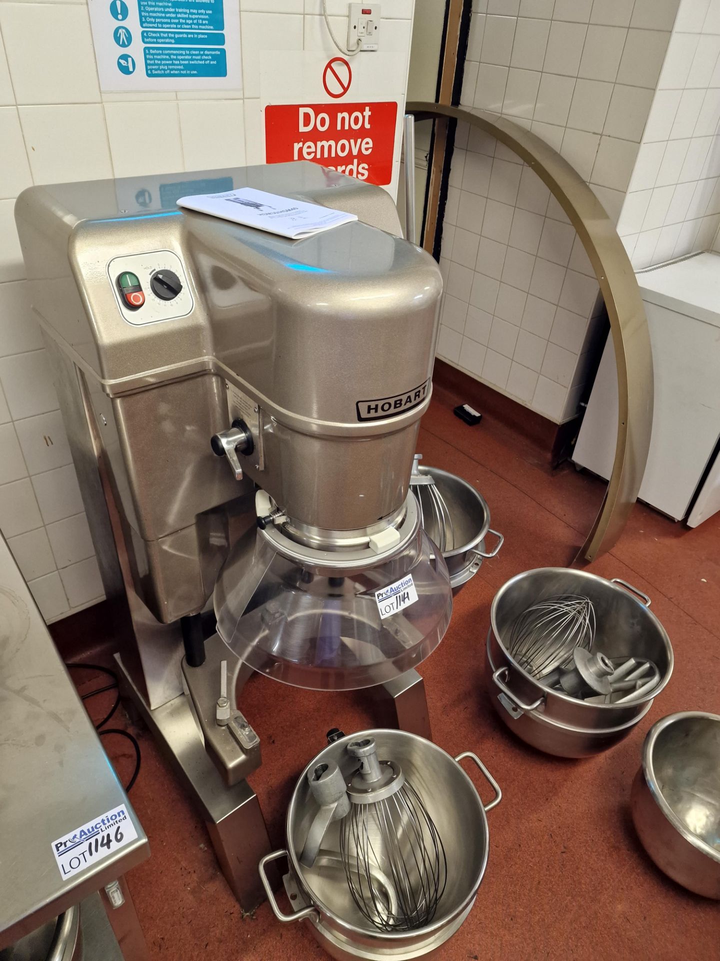 Hobart HSM30-F3E 30Ltr Free Standing Mixer Complete With Tooling And Bowl 400v Three Phase 1340(H) x - Bild 5 aus 5