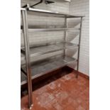 3 x Stainless Steel Static Racks With Removable Shelving Four Tier Each Dimensions 140 x 40 x 190cm,