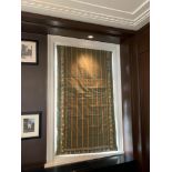 A Roman Blind Ina Green And Orange Pinstripe Pattern With Tassel Trim 100 Cm (W) x 170cm Drop