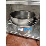 2 x Stainless Steel Commercial Stock Pots 49 x 17cm And 41 x 24cm Approximately 32 Litre Each