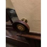 A Pair of Mahogany And Brass Curtain Holdbacks Finials 15cm Diameter Project 11.5cm