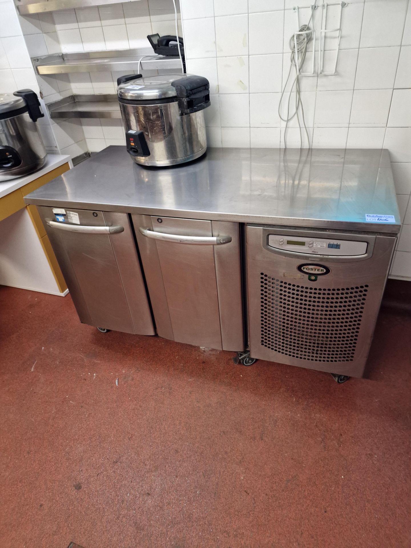 Foster Refrigeration Two Door Refrigerated Bench Counter 142 x 70 x 86cm ( Suitable For Spares