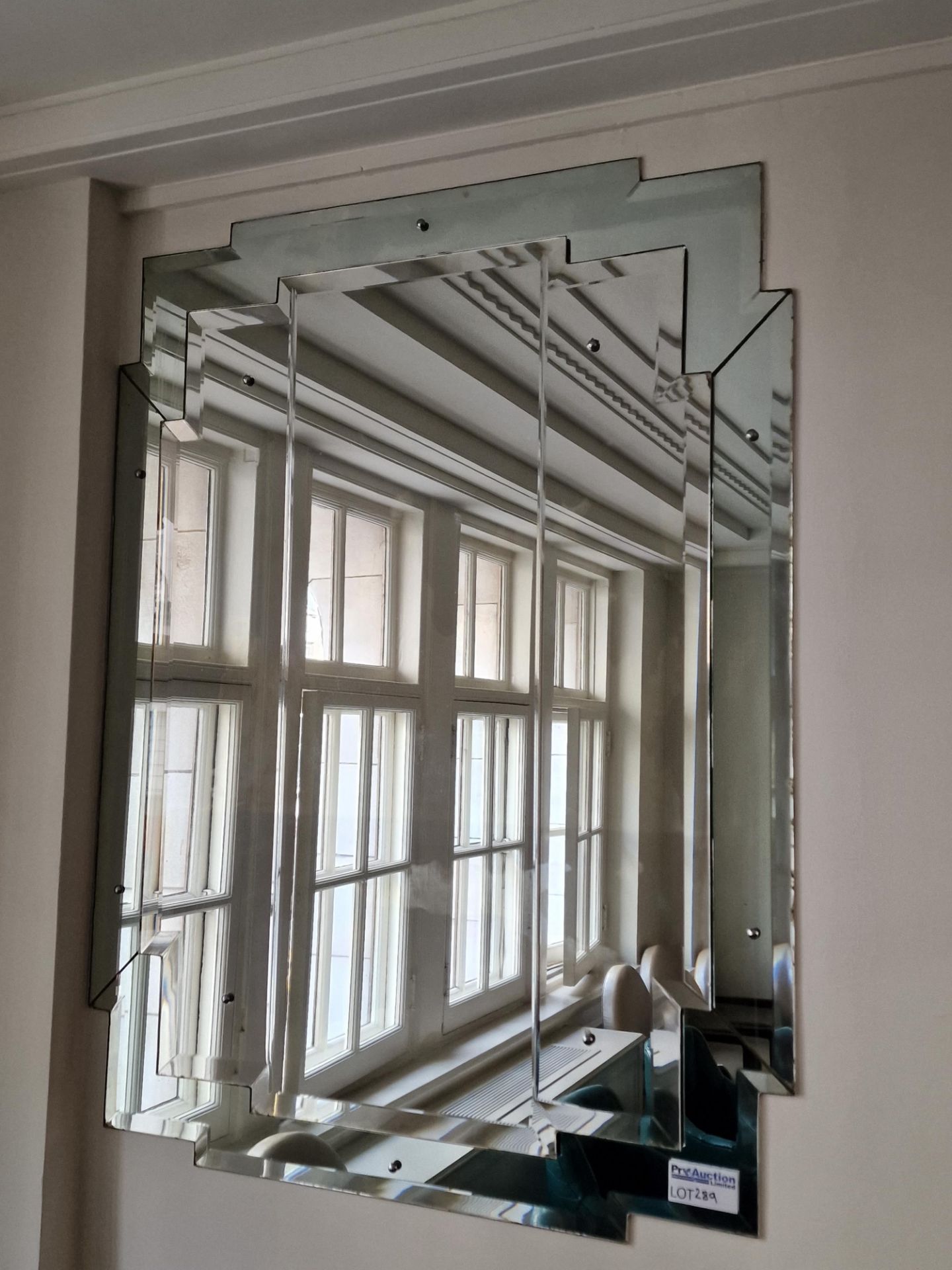 Art deco frameless wall mounted mirror 100 x 130cm