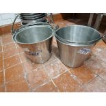 4 x Stainless Steel Pale Buckets