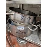 3 x Stainless Steel Commercial Stock Pots 37 x 10cm , 37 x 13cm And 47 x 20cm Approximately 11