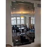 Art deco frameless wall mounted mirror 100 x 180cm