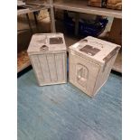 2 x Insulated Metal Aviation Food Boxes 28 x 29 x 38cm