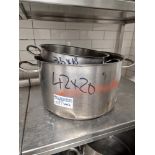 2 x Stainless Steel Commercial Stock Pots 42 x 20cm And 35 x 18cm Approximately 28 Litre And 17