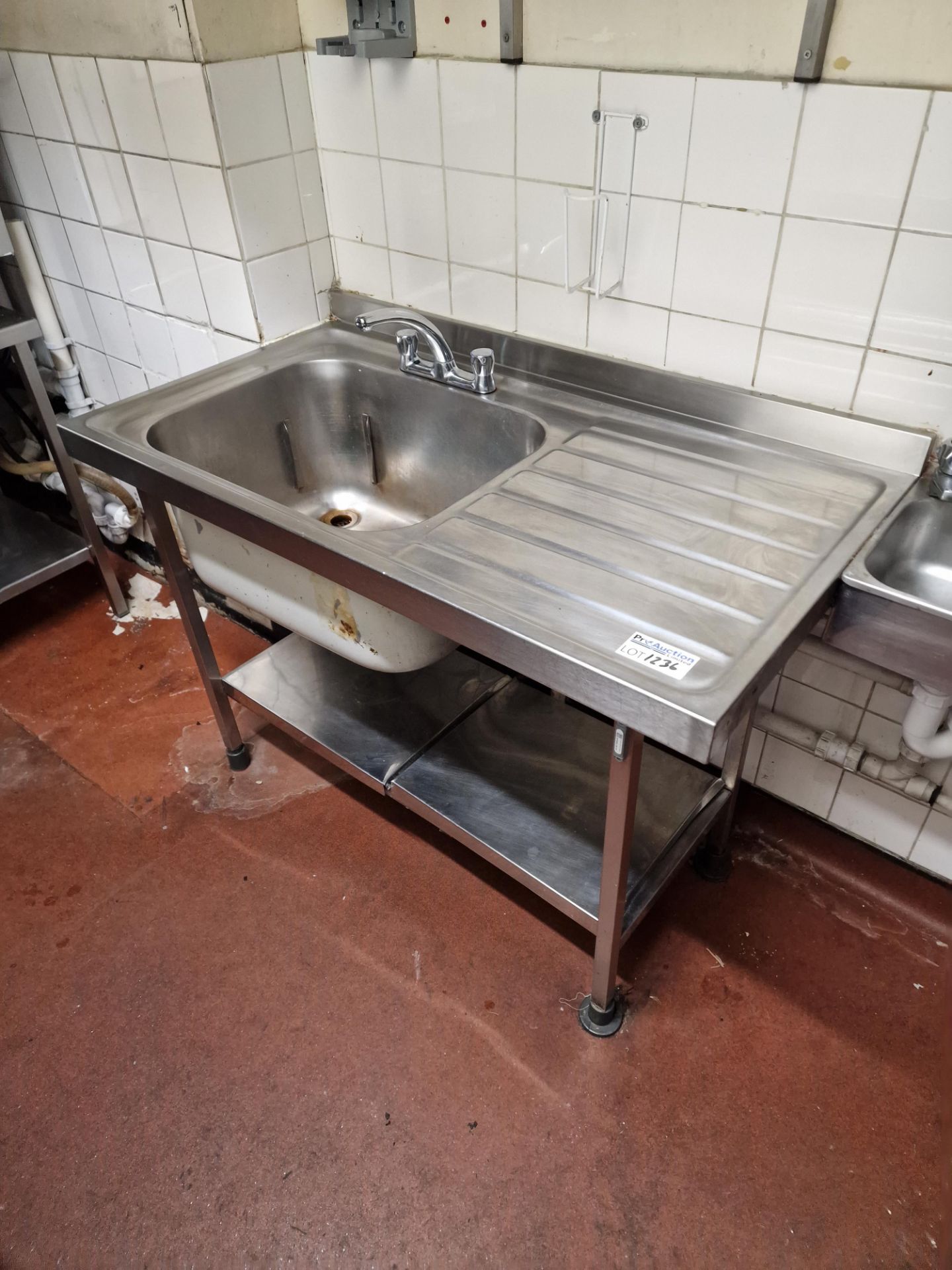 Stainless Steel Commercial Utensil Sink Right Hand Drainer 120 x 66 x 90cm