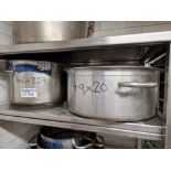 2 x Stainless Steel Commercial Stock Pots 46 x 27cm And 49 x 20cm Approximately 45 Litre And 38