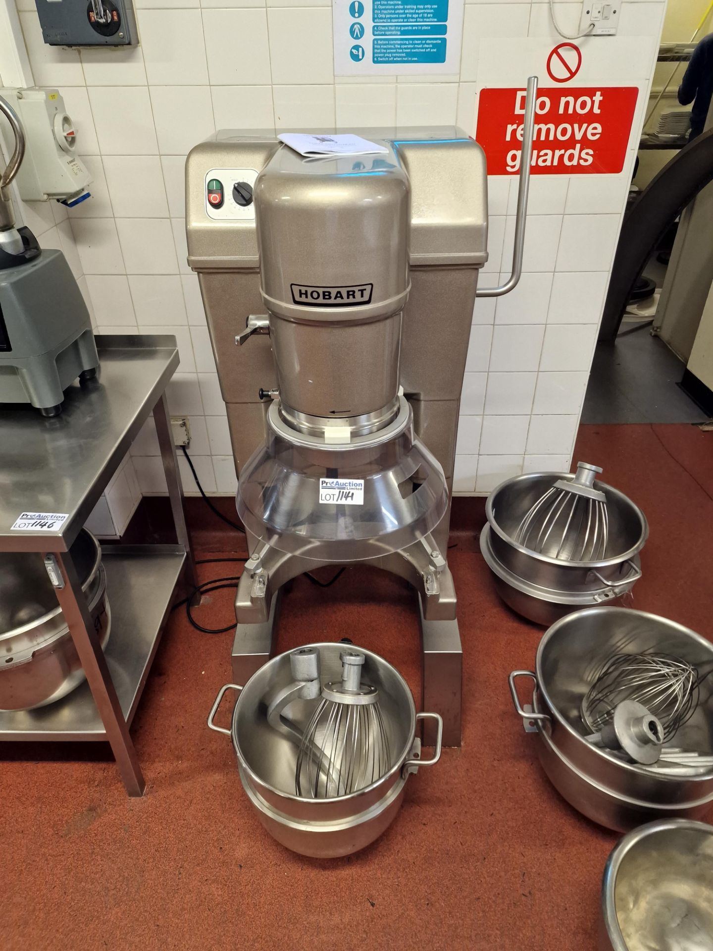 Hobart HSM30-F3E 30Ltr Free Standing Mixer Complete With Tooling And Bowl 400v Three Phase 1340(H) x - Bild 2 aus 5