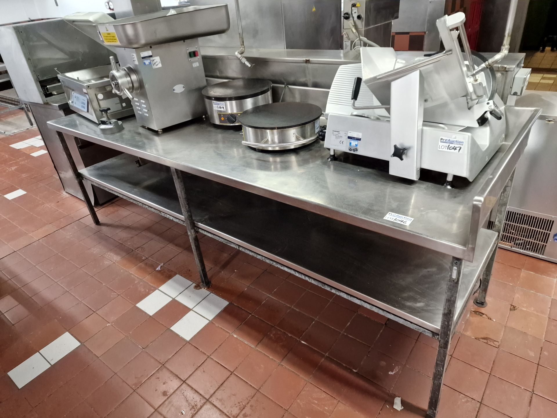 Stainless Steel Top Preparation Table With Under Shelf 270 x 84 x 100cm