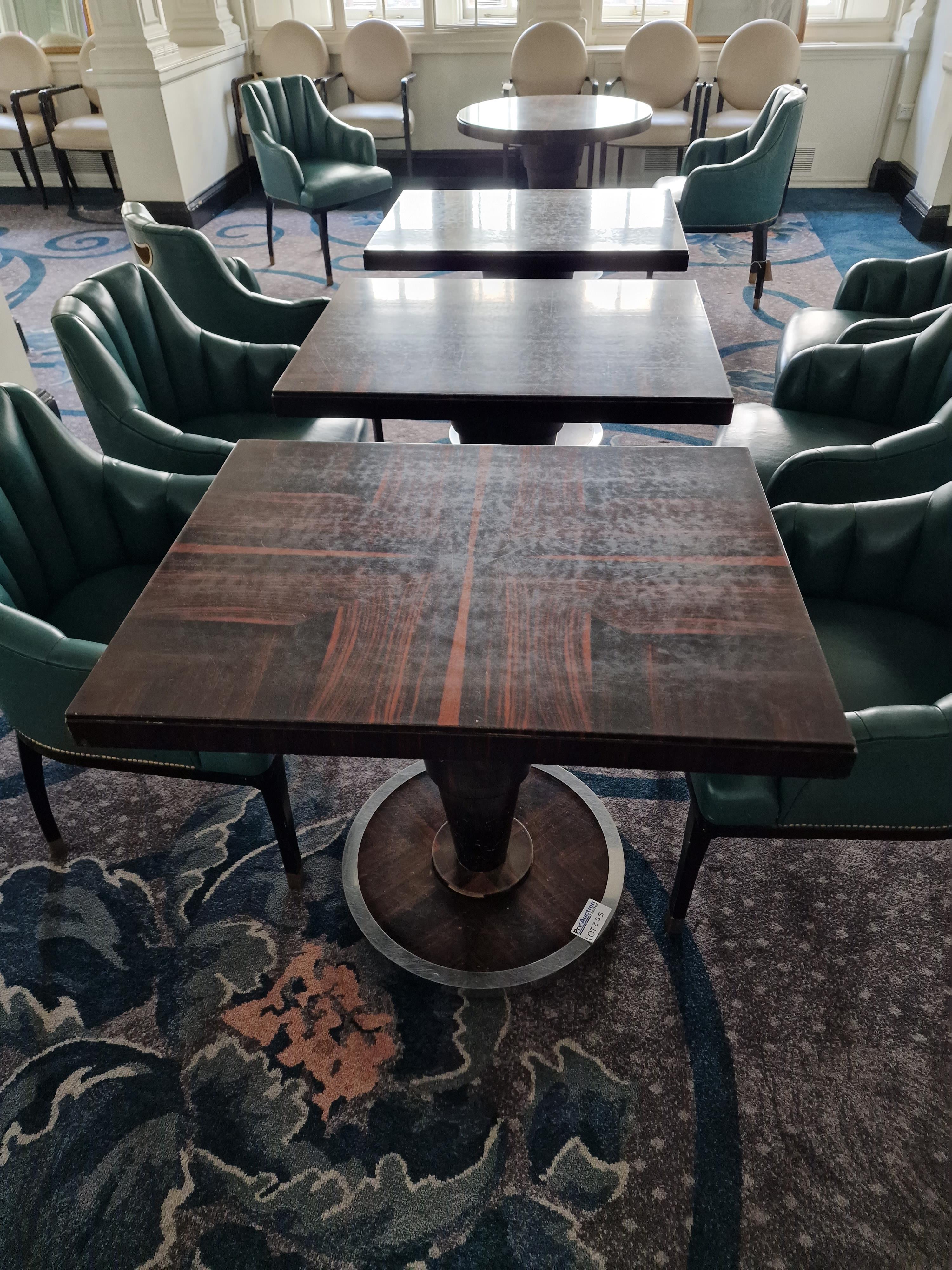 Rectangular dining table art deco style macassar ebony and palm veneer on solid timber frame - Image 6 of 6