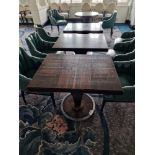 Rectangular dining table art deco style macassar ebony and palm veneer on solid timber frame