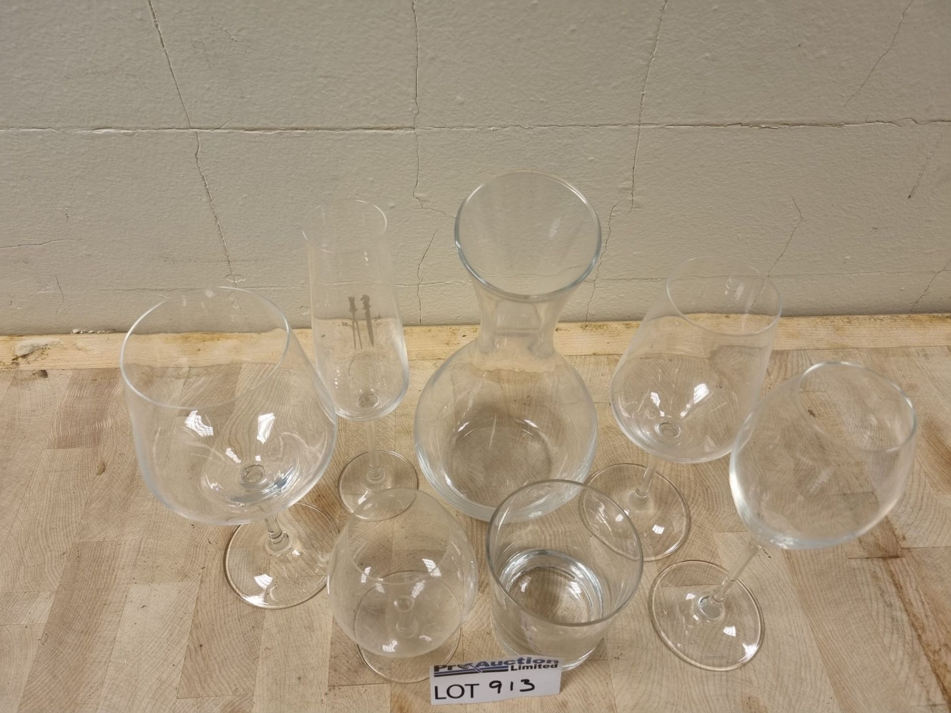 Various Mixed Glassware Tumblers, Cocktail Glasses Etc As Found