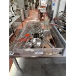 Various Stainless Steel Kitchen Utensils Comprising Of Ladels. Spoons Pasta Baskets Etc