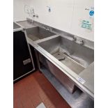 Stainless Steel Twin Basin Utensil Sink With Left And Right Hand Drainers Complete With Tap
