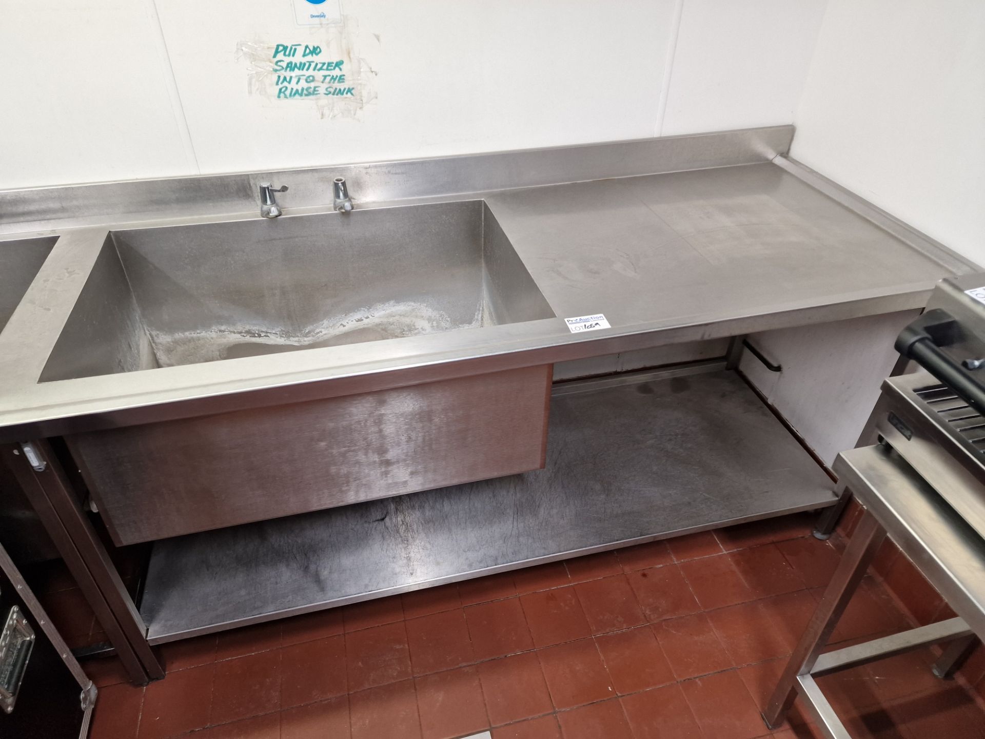 Stainless Steel Twin Basin Utensil Sink With Left And Right Hand Drainers Complete With Tap - Bild 3 aus 3