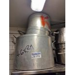 An Aluminium 48 Litre Stock Pot 46 x 29cm Complete With 3 x Large Aluminium Saucepans