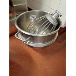 Stainless Steel Planetary Mixer Bowls 43 x 40cm Approximately 58 Litre With A Hook Paddle And