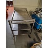 Stainless Steel Three Tier Heavy Duty Kitchen Trolley Mobile 135 x 75 x 92cm