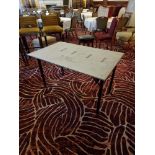 6 x Burgess rectangular banqueting table flock top 77 x 123 x 72cm