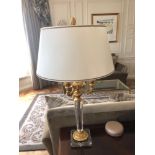 Laudarte Crystal Table Lamp Inserts And Decorations In 24ct Gold With Shade 95cm Tall (Room 501/