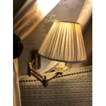 A Pair Of Gentlemen Library Swing Arm Single Candle Wall Sconce With Pleated Shade (Room 515)
