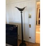 Heathfield And Co Torchiere Floor Lamp Black Column With Bowl Effect Metal Uplighter 173cm (Room