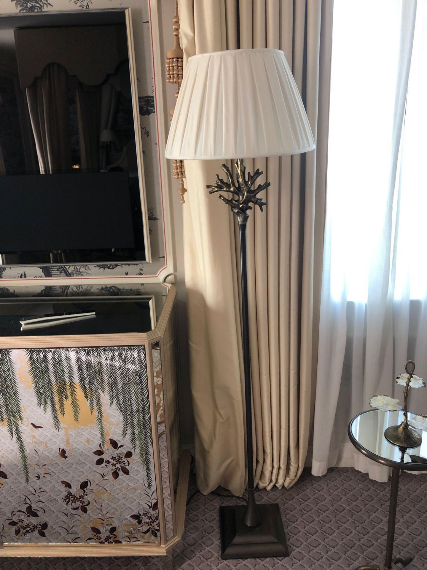 Heathfield And Co Coral Standard Lamp With Linen Shade 180cms (Room 517/8)