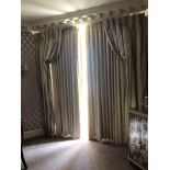 A Pair Of Silk Drapes And Jabots In Gold And Cream 265 x 250cm (Room 525)
