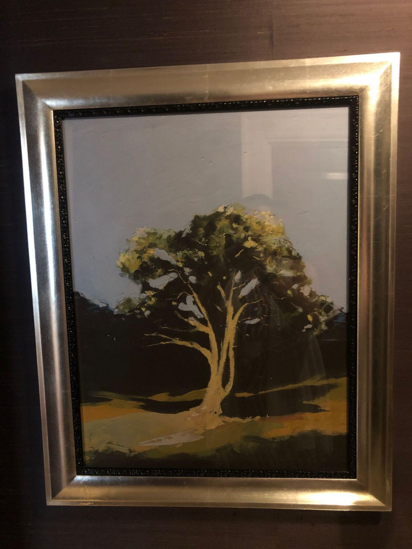 Landscape Lithograph Print Framed Depicting A Tree 62 x 76cm (Room 541)