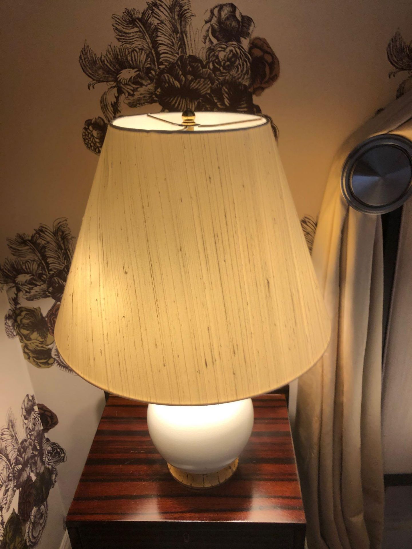 A Pair Of Heathfield And CO Silhouette Table Lamp With Cream Pleated Lamp Shade 60cm (Room 512)