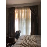 A Pair Of Silk Drapes With Jabots In Gold 257 x 230cm (Room 503 / 4)