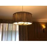 Drum Style Pendant Steel Frame With Pleated Shade 53cm Diameter (Room 510)