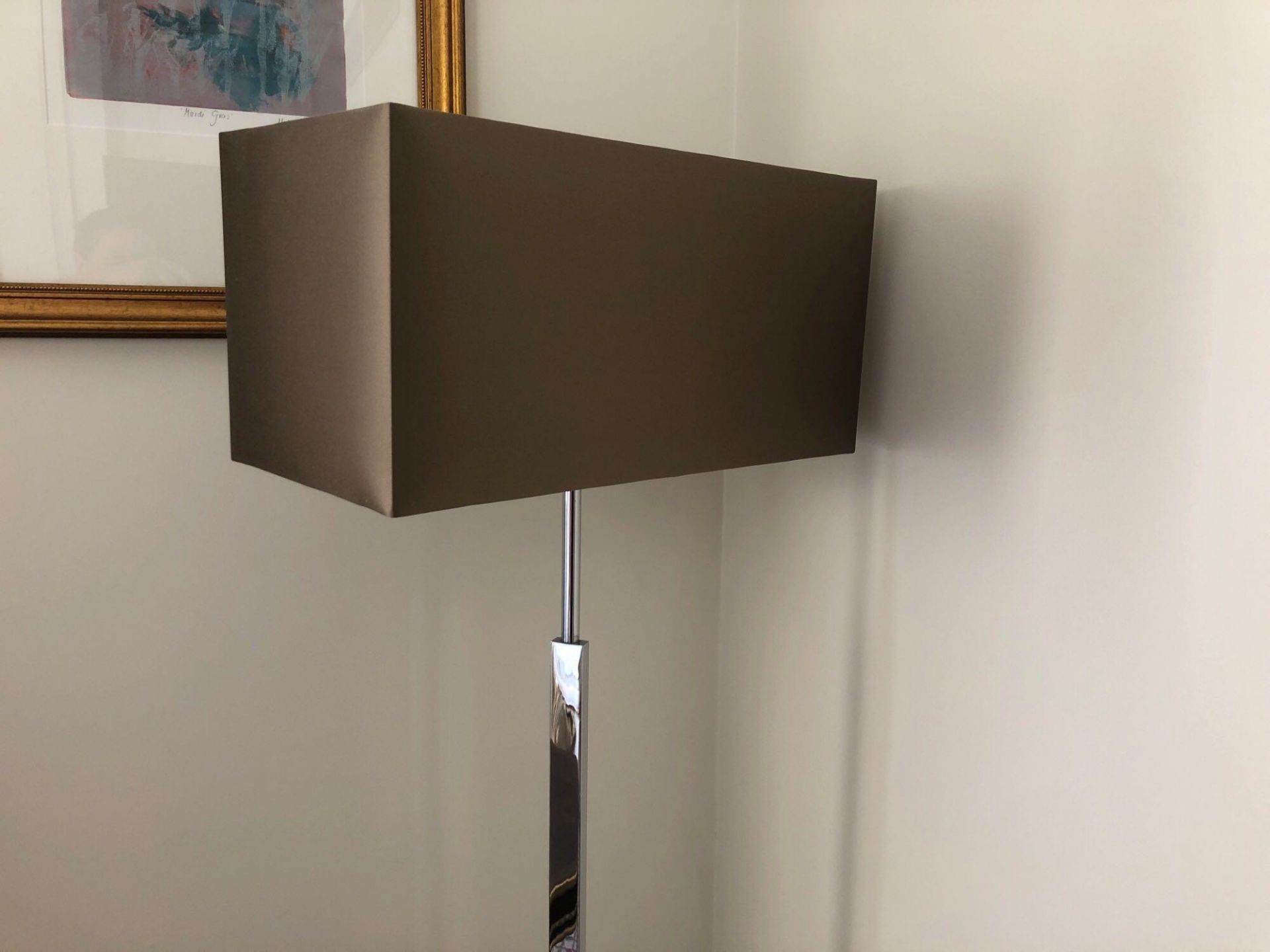 Heathfield And Co Dakota Contemporary Floor Lamp Chrome Complete With Shade 158cm (Room 501/502) - Image 2 of 2