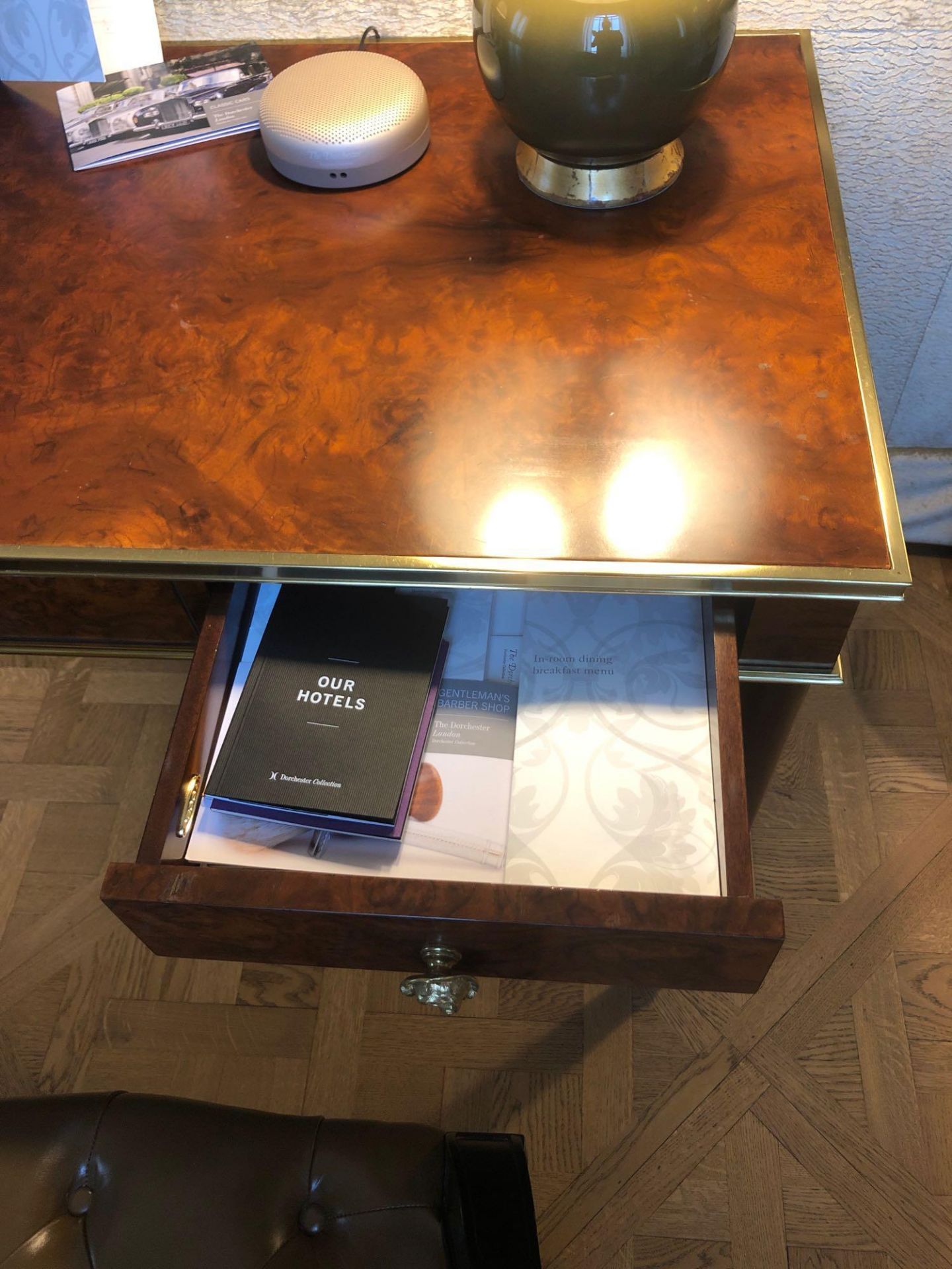 Writing Table Mounted On Tapering Legs Decorated With Gilded Bronzes Fitted Drawers Fitted With - Image 2 of 3