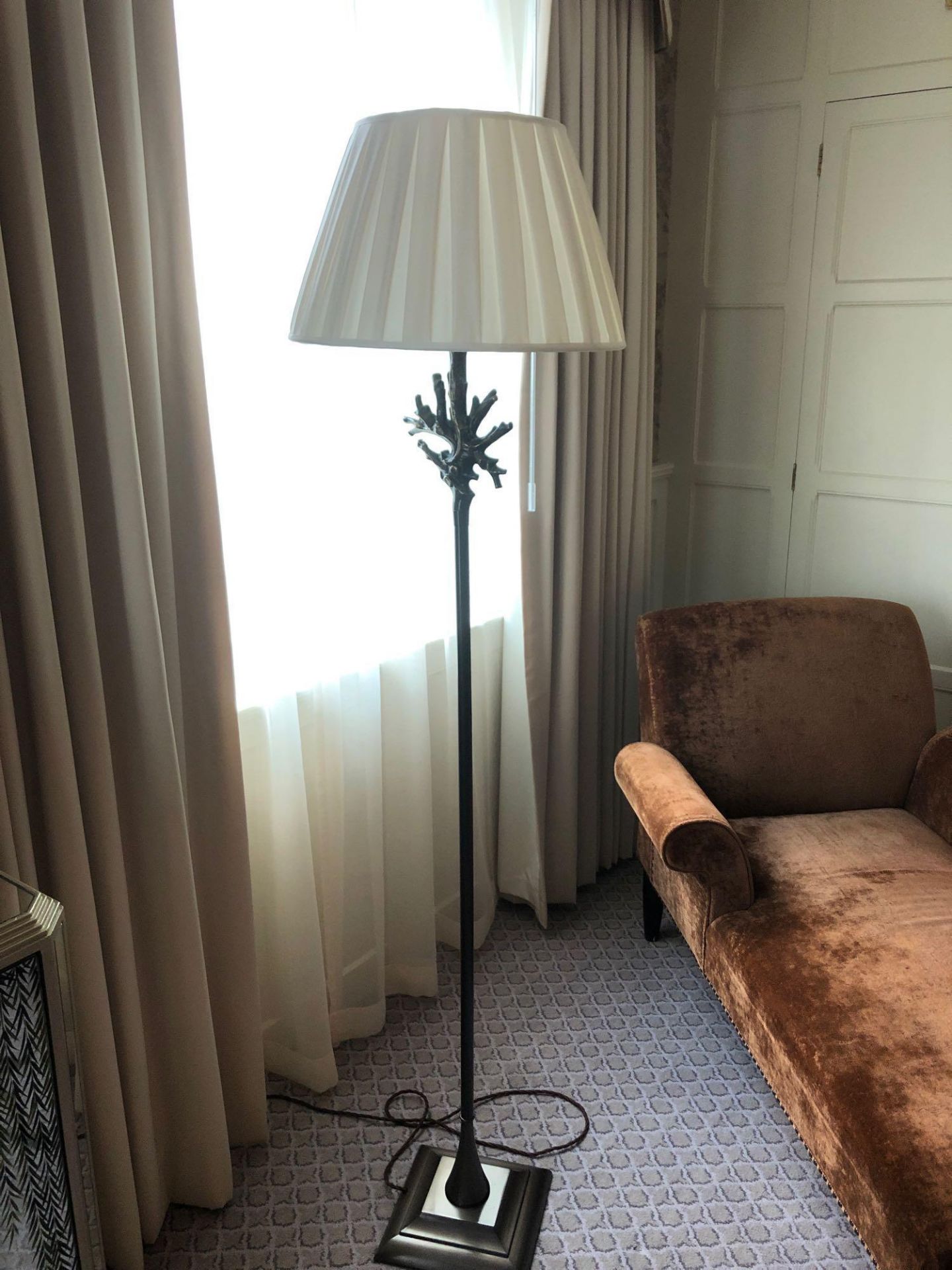 Heathfield And Co Coral Standard Lamp With Linen Shade 180cms (Room 506/7)